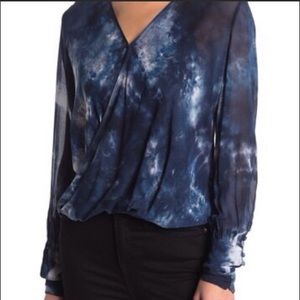 Young Fabulous and Broke YFB Blue Tie Dye Blouse S